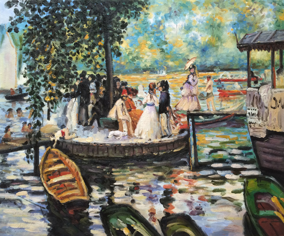 La Grenouillere (The Frog Pond) - Pierre-Auguste Renoir painting on canvas
